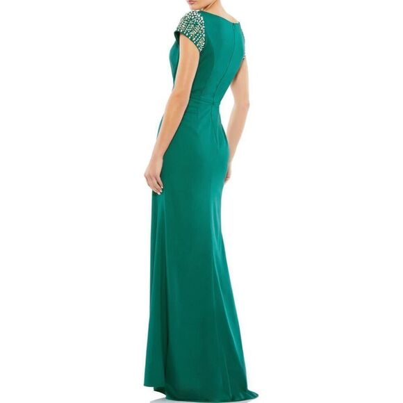 Irene for Mac Duggal 55718 Jeweled Sleeve Dress in Emerald Green NWOT Size 16 - Picture 2 of 7